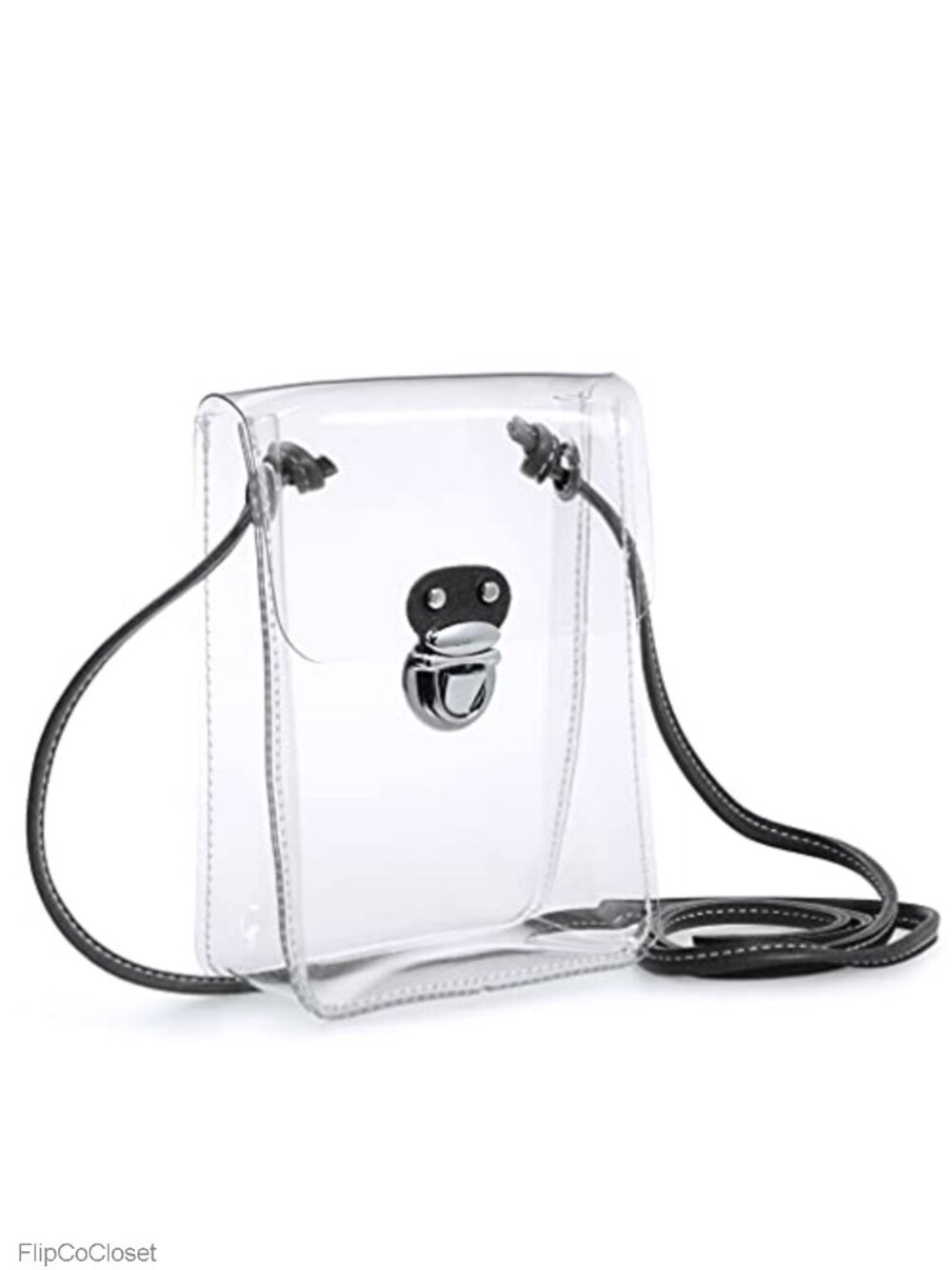 Clear PVC Crossbody Bag Stadium Approved Vegan Leather Womens Purse